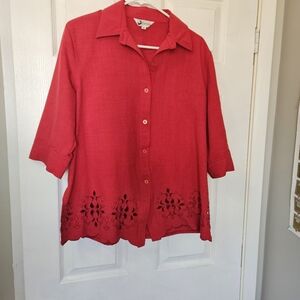 Red Eureka 3/4 blazer